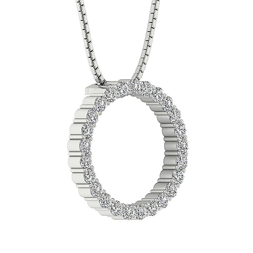 The Alexander Gorgeous Eternity Circle Diamond Pendant Round Diamond Rose Gold - Image 4