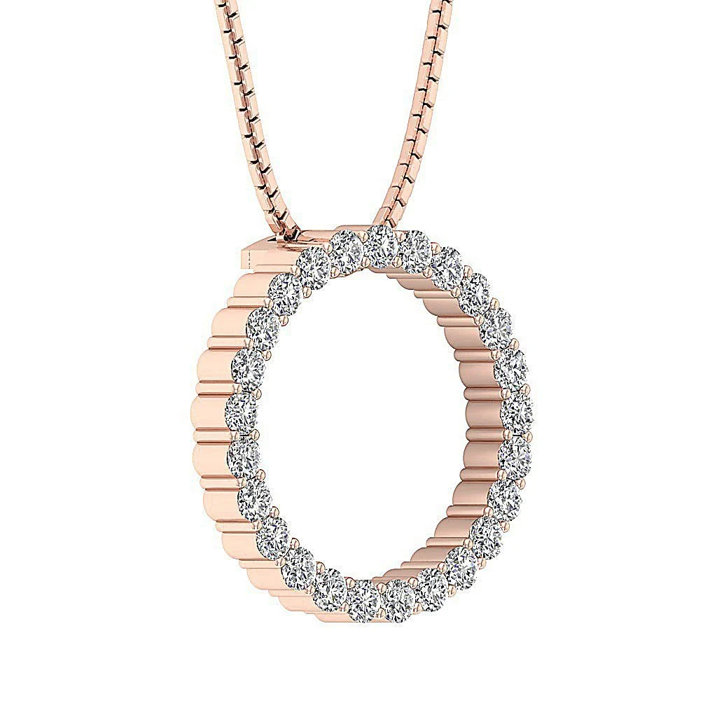The Alexander Gorgeous Eternity Circle Diamond Pendant Round Diamond Rose Gold - Image 6