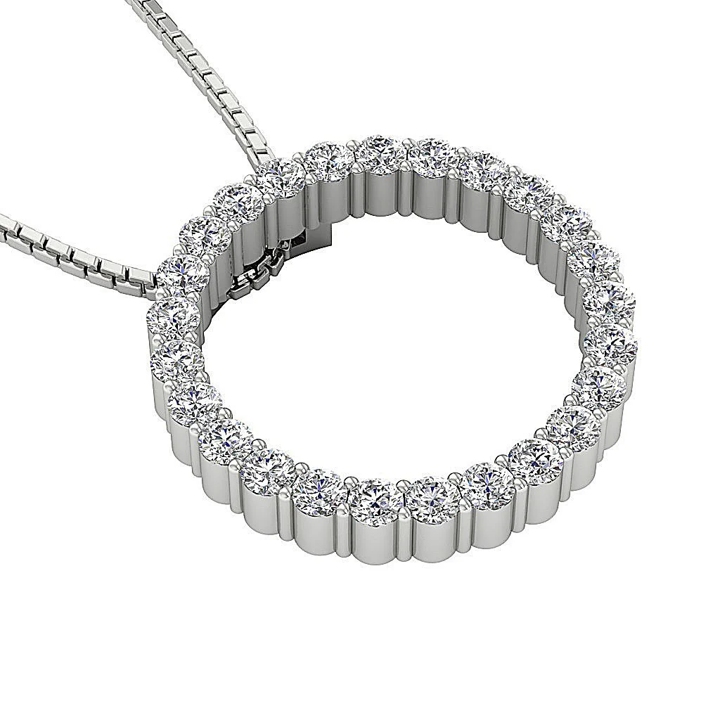 The Alexander Gorgeous Eternity Circle Diamond Pendant Round Diamond Rose Gold - Image 7