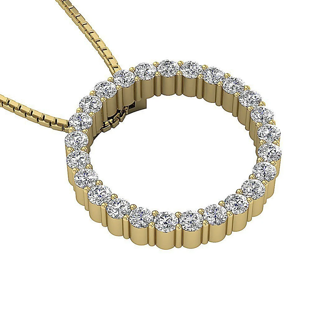 The Alexander Gorgeous Eternity Circle Diamond Pendant Round Diamond Rose Gold - Image 8