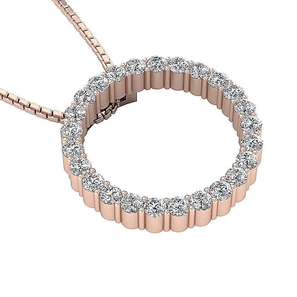 The Alexander Gorgeous Eternity Circle Diamond Pendant Round Diamond Rose Gold - Image 9