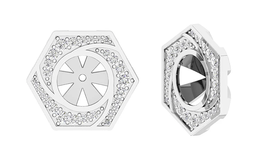 I1/SI1/VS1/VVS1 0.60Carat Natural Diamond Jacket Earring 14K Yellow Gold - Image 3