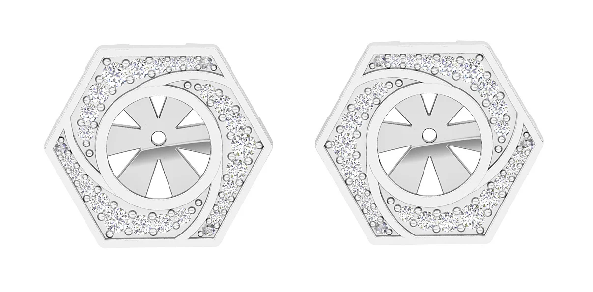 I1/SI1/VS1/VVS1 0.60Carat Natural Diamond Jacket Earring 14K Yellow Gold - Image 4