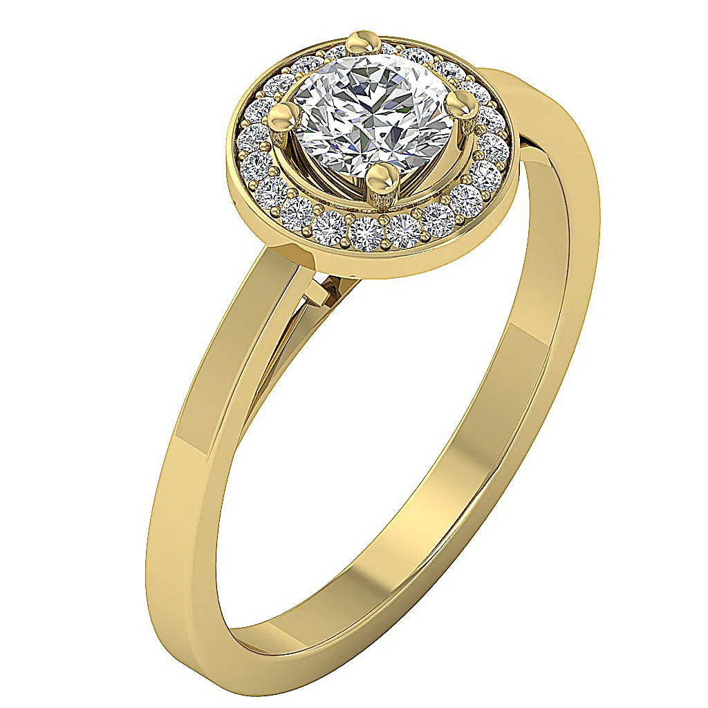 The Alistar Genuine Diamond Halo Solitaire Engagement Ring 14K Rose Gold Band - Image 3