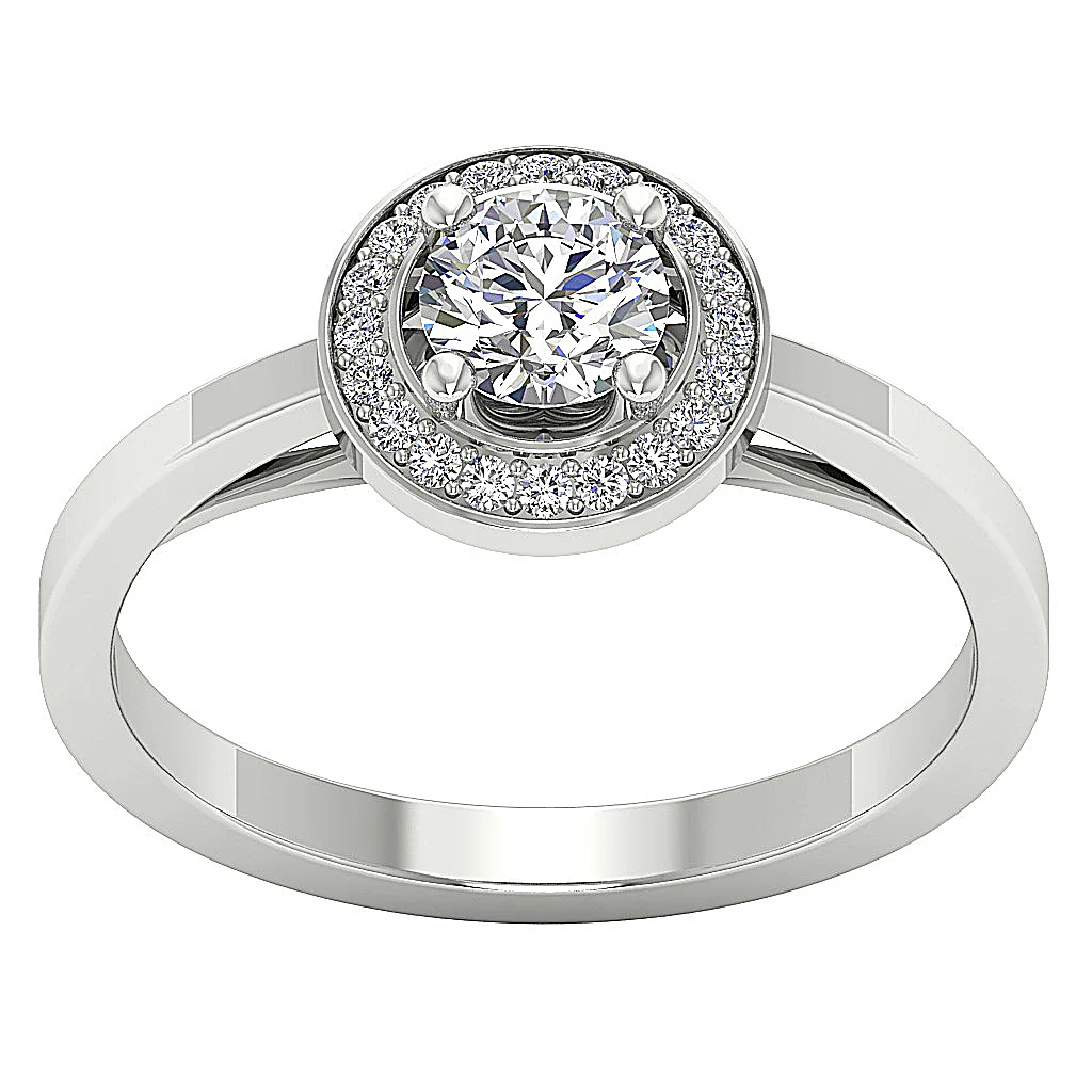 The Alistar Genuine Diamond Halo Solitaire Engagement Ring 14K Rose Gold Band - Image 4