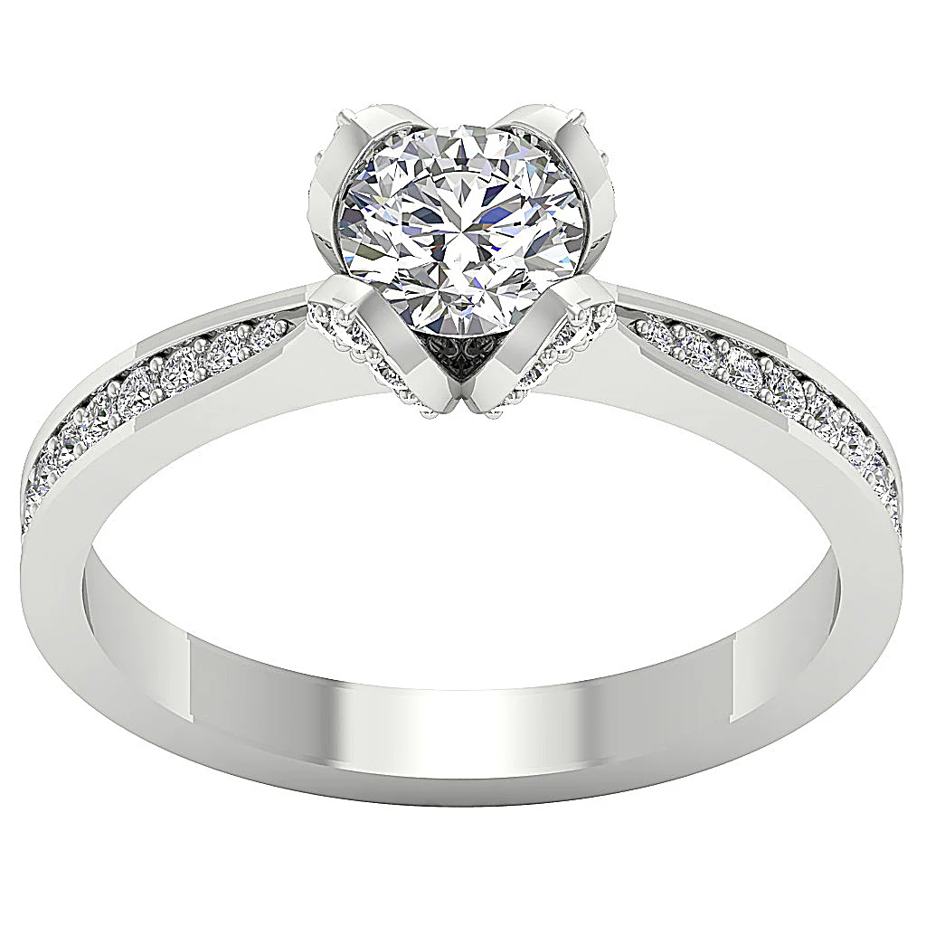 The Allison 14k Solid Gold Genuine Diamond Graceful Solitaire Engagement Ring 7.80 mm - Image 4