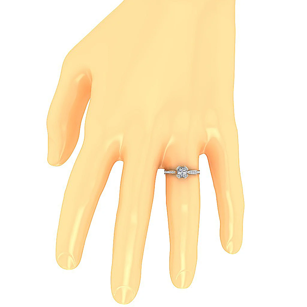 The Allison 14k Solid Gold Genuine Diamond Graceful Solitaire Engagement Ring 7.80 mm - Image 7