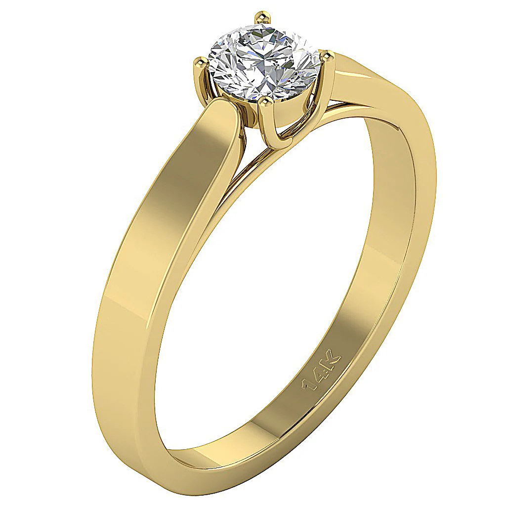 Classic 0.45 CT G-SI1 Diamond Solitaire - 14k/18k White & Yellow Gold