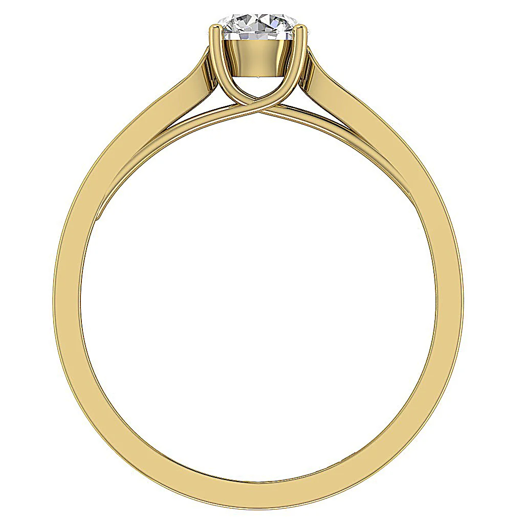 Classic 0.45 CT G-SI1 Diamond Solitaire - 14k/18k White & Yellow Gold - Image 3