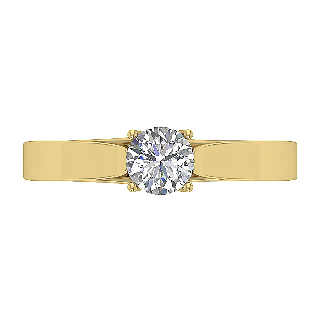 Classic 0.45 CT G-SI1 Diamond Solitaire - 14k/18k White & Yellow Gold - Image 4