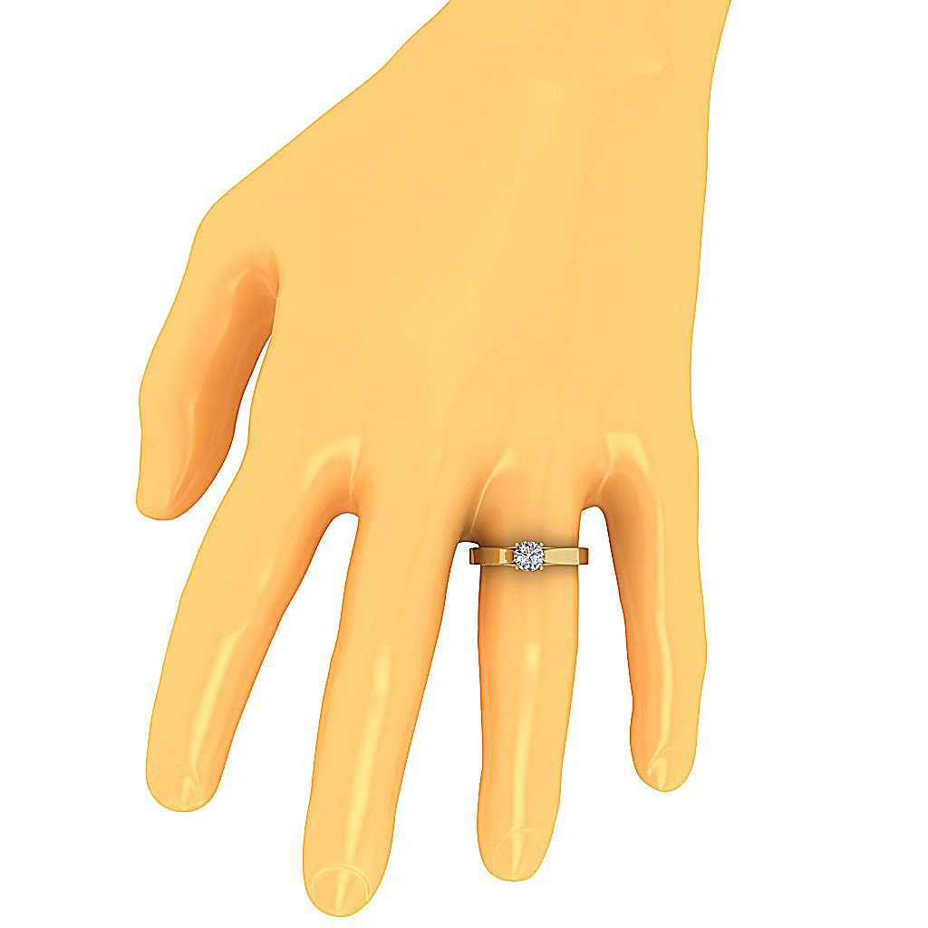 Classic 0.45 CT G-SI1 Diamond Solitaire - 14k/18k White & Yellow Gold - Image 5