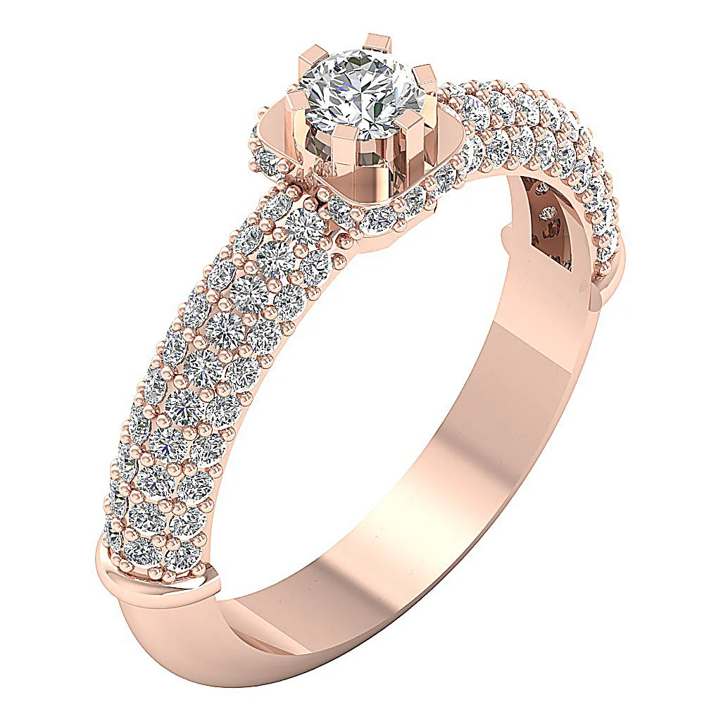 The Alvin Natural Diamond 14k Solid Gold Solitaire Engagement Ring For Women