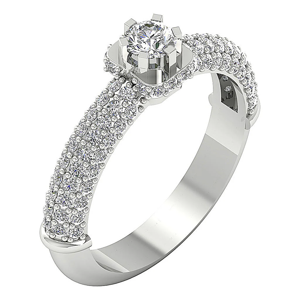 The Alvin Natural Diamond 14k Solid Gold Solitaire Engagement Ring For Women - Image 2