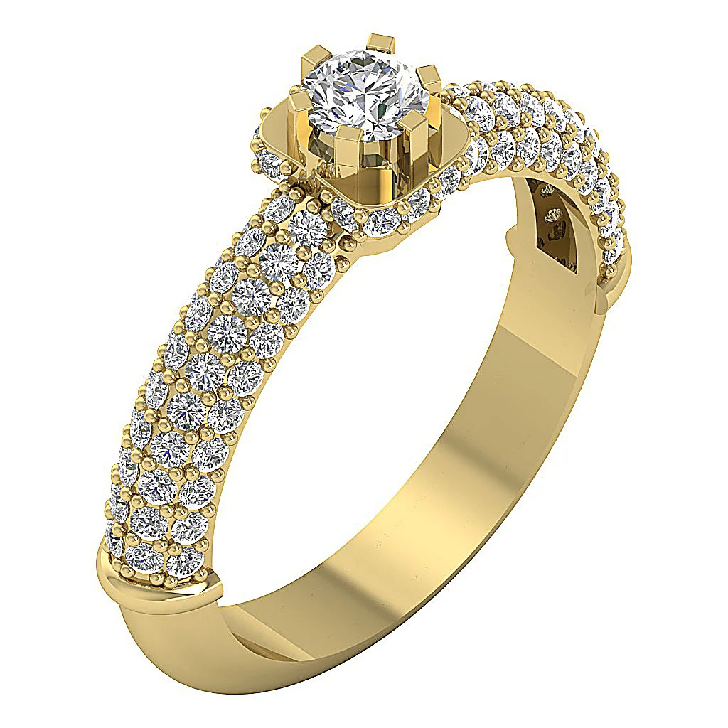 The Alvin Natural Diamond 14k Solid Gold Solitaire Engagement Ring For Women - Image 3
