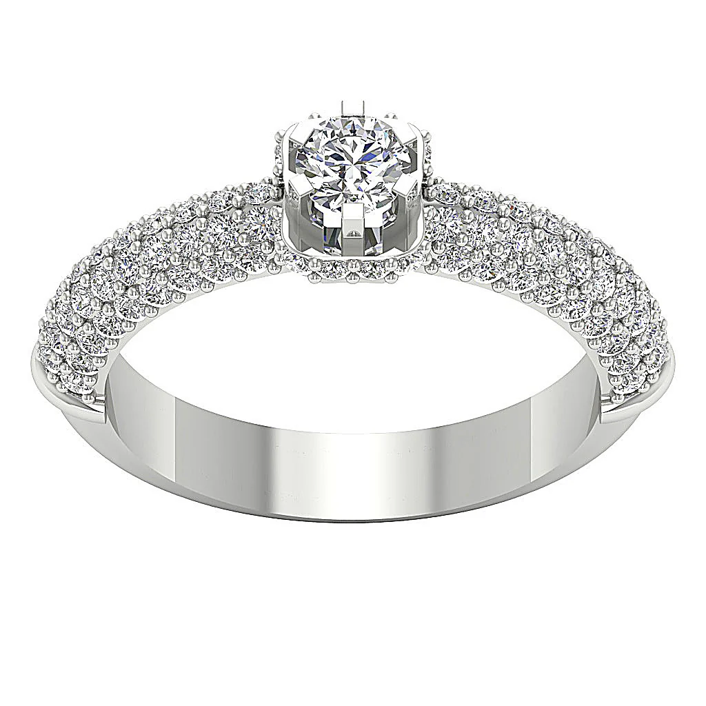 The Alvin Natural Diamond 14k Solid Gold Solitaire Engagement Ring For Women - Image 4
