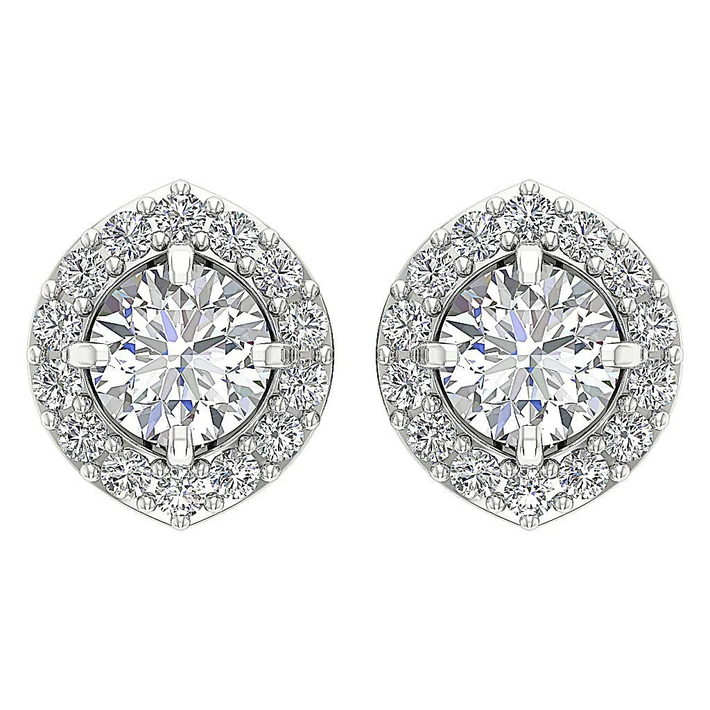 I1 G 1.40Carat Designer Removable Jacket Halo Solitaire Studs Earrings Round Diamond 14K Solid Gold - Image 16