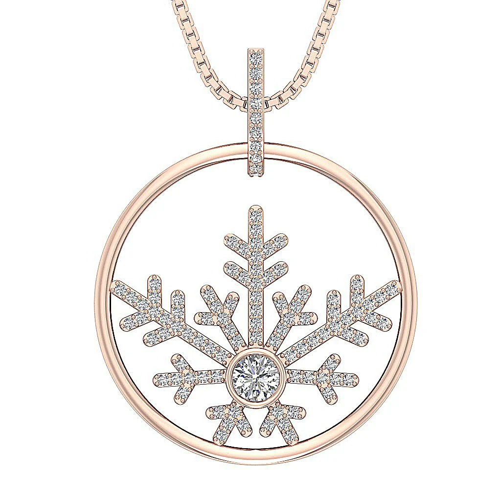 The Amari Round Brilliant Cut Diamond Yellow Gold Designer Fashion Circle Pendant - Image 3