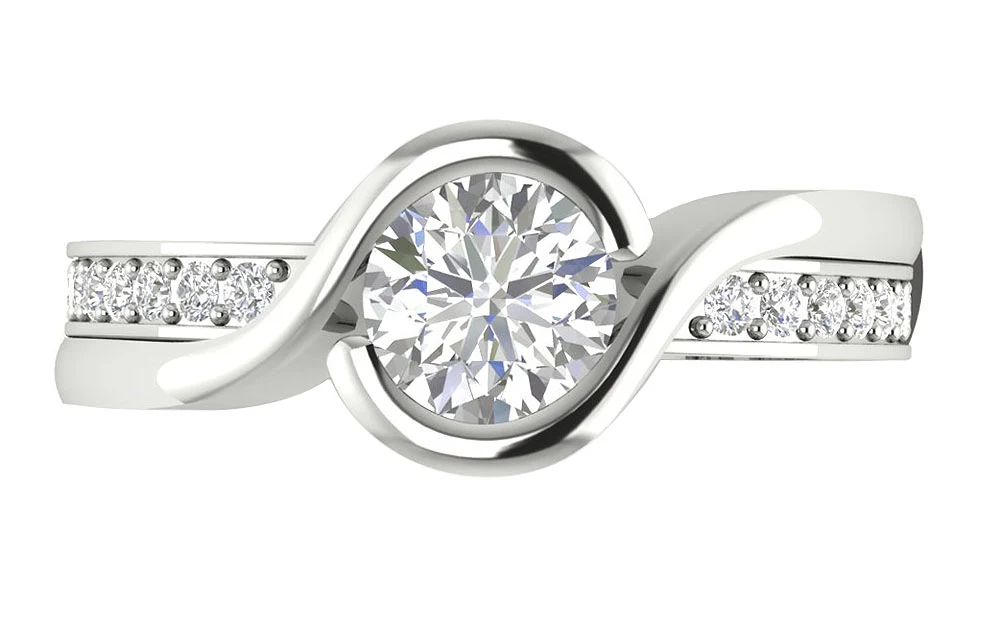 The Ambrose Round Brilliant Cut Diamond 14k Yellow Gold Solitaire Wedding Ring 8.20 mm - Image 6