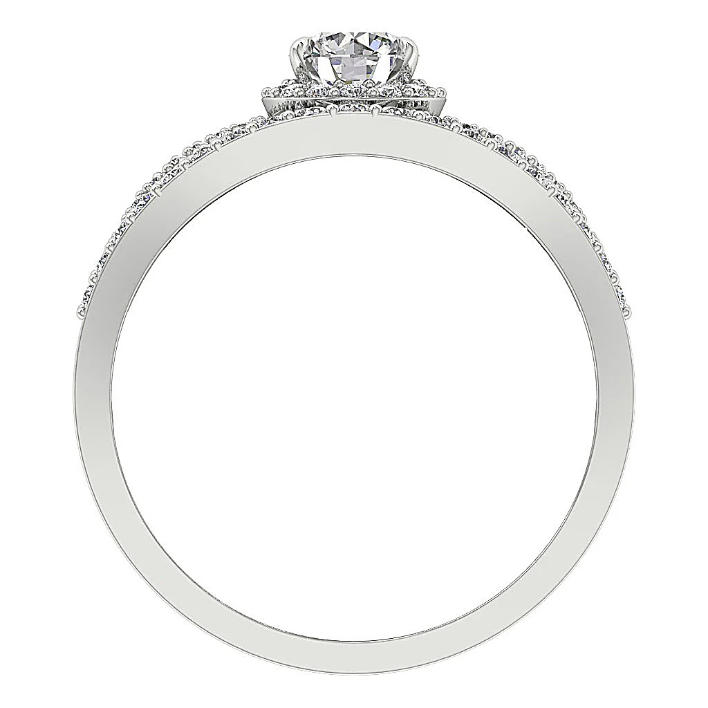 The Amelia 14k White Gold Natural Diamond Halo Solitaire Anniversary Ring Rs 4-12 - Image 5