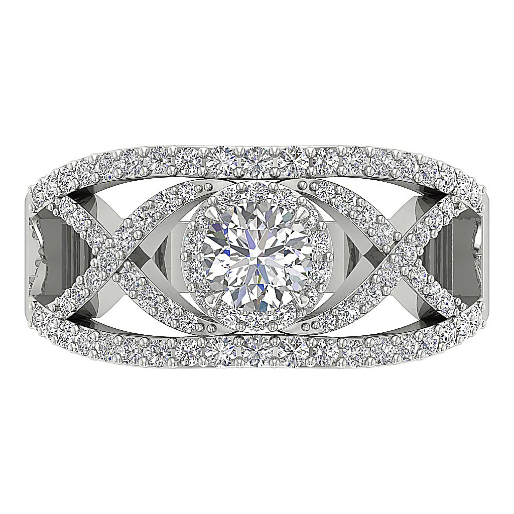The Amelia 14k White Gold Natural Diamond Halo Solitaire Anniversary Ring Rs 4-12 - Image 6