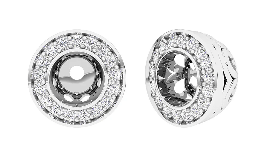 I1/SI1/VS1/VVS1 0.30Ct Prong Set Natural Diamond Jacket Earring 14K Rose Gold 10.00 mm - Image 3