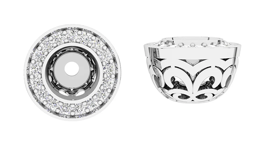 I1/SI1/VS1/VVS1 0.30Ct Prong Set Natural Diamond Jacket Earring 14K Rose Gold 10.00 mm - Image 6