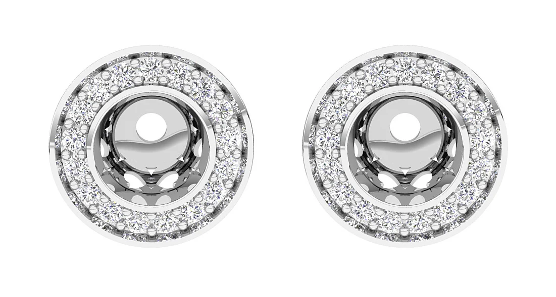 I1/SI1/VS1/VVS1 0.30Ct Prong Set Natural Diamond Jacket Earring 14K Rose Gold 10.00 mm - Image 8