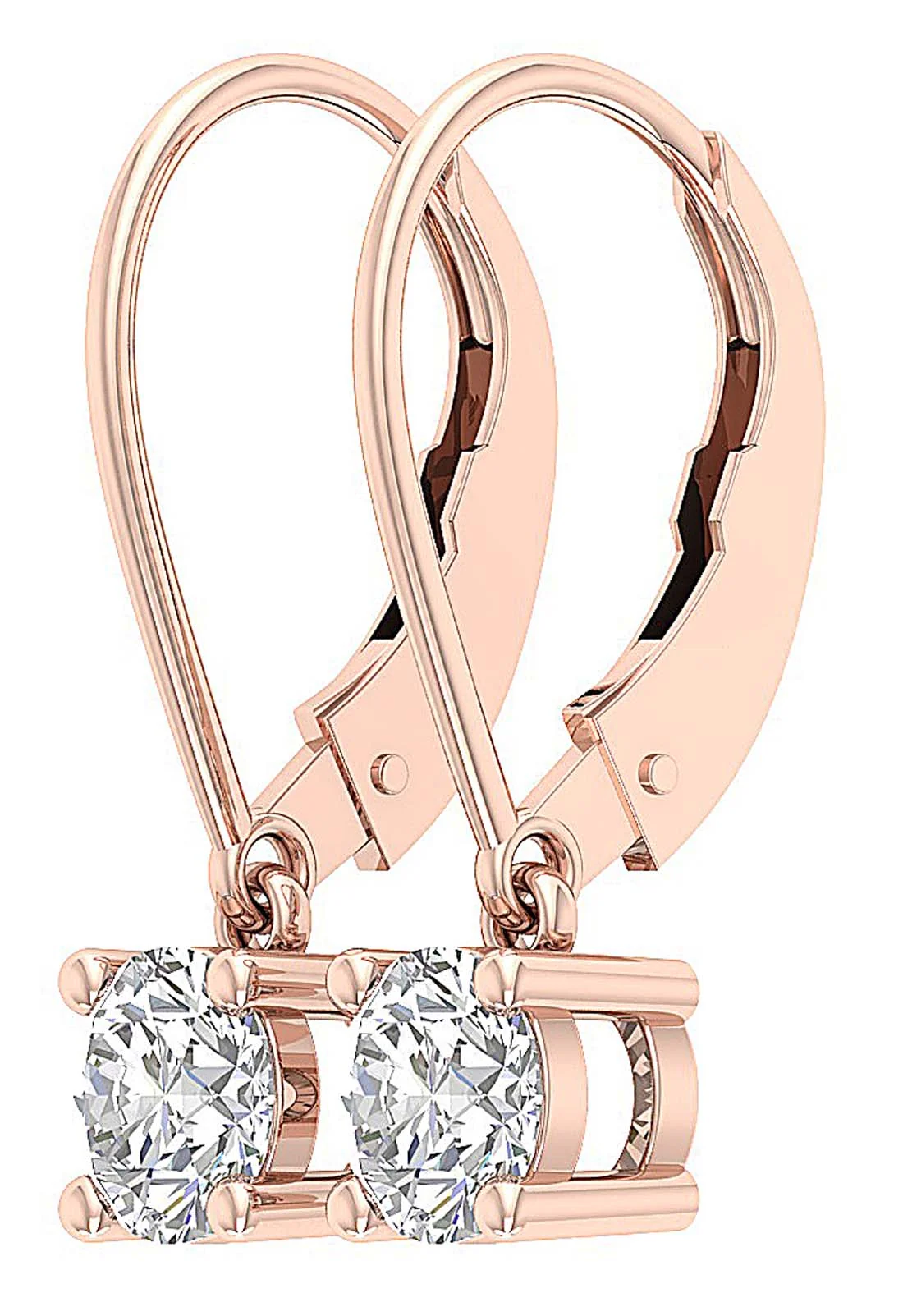 14k/18k Yellow Gold I1/SI1 G 1.50Ct Genuine Diamond Lever Back Solitaire Studs Earrings - Image 15