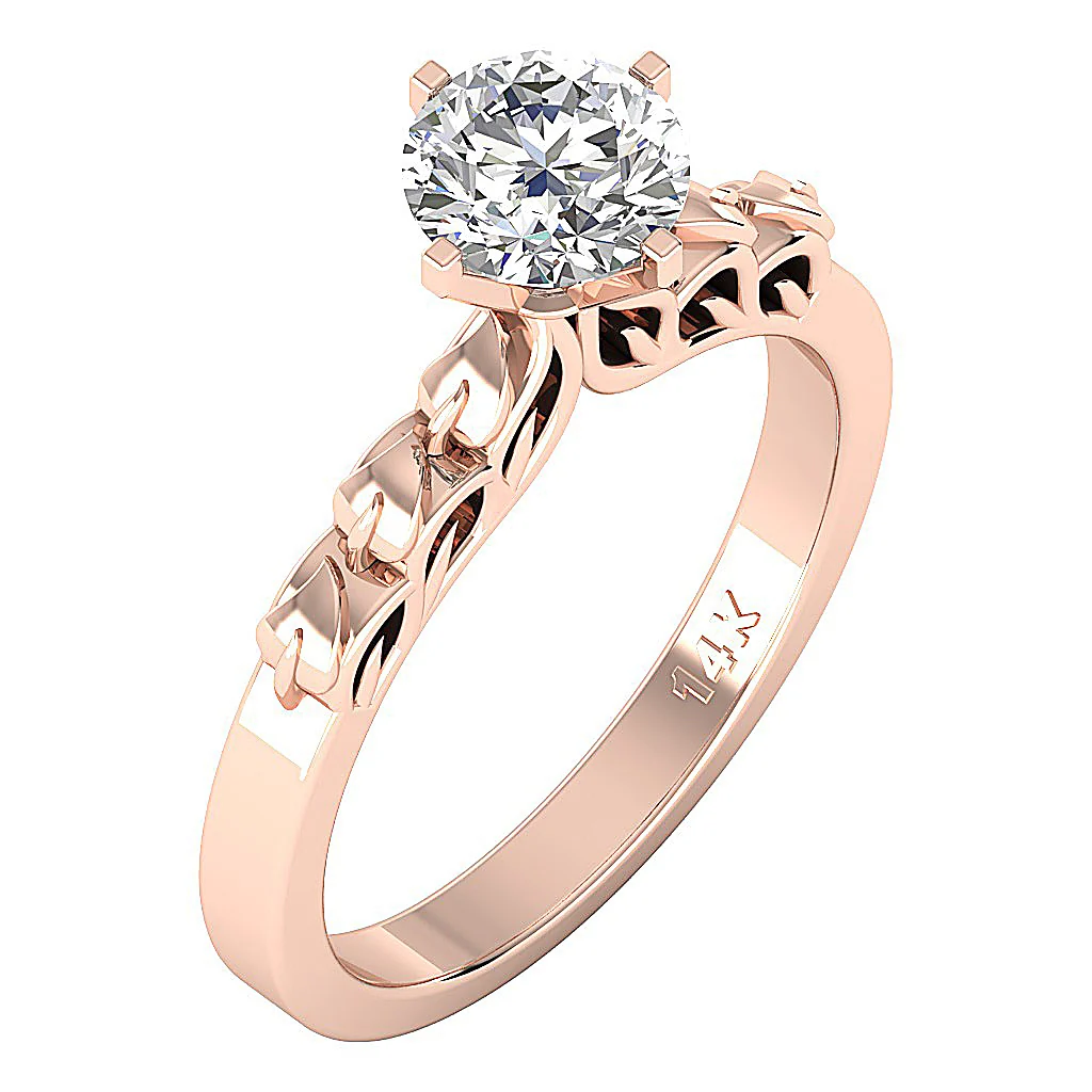 1.10 Ct Natural Diamond Solitaire Engagement Ring | 14k/18k Solid Gold | 4-Prong Set | G I1/SI1