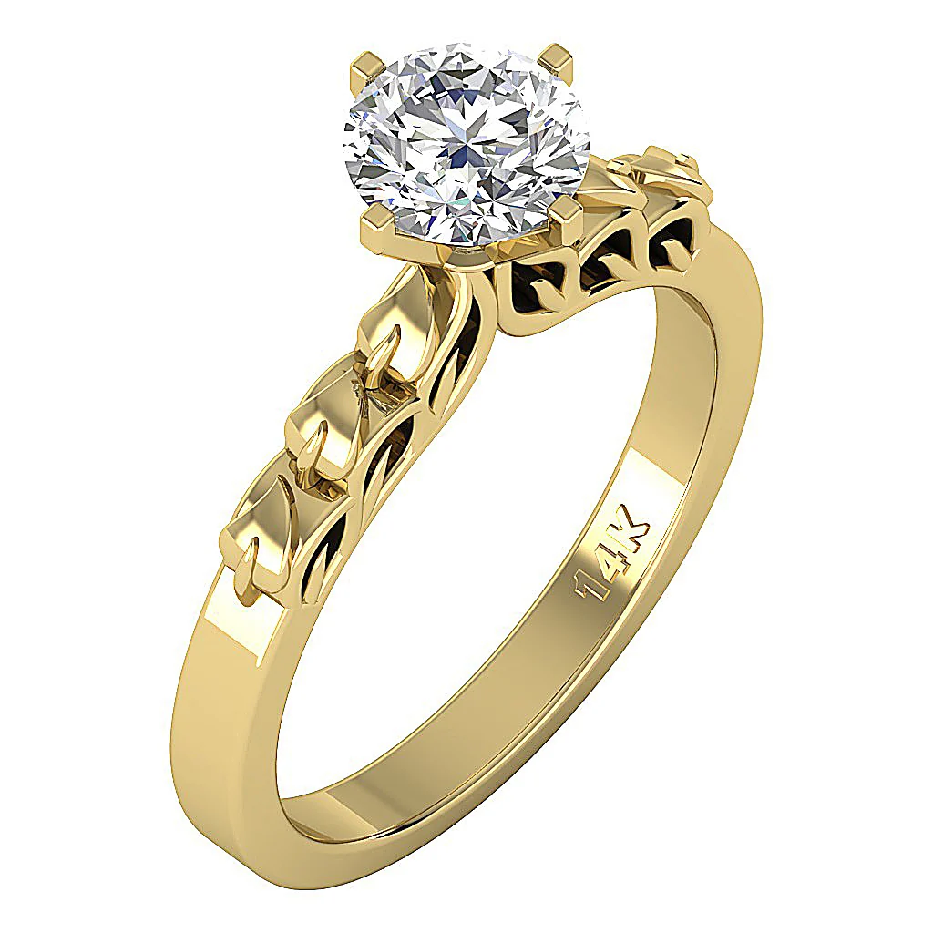 1.10 Ct Natural Diamond Solitaire Engagement Ring | 14k/18k Solid Gold | 4-Prong Set | G I1/SI1 - Image 3