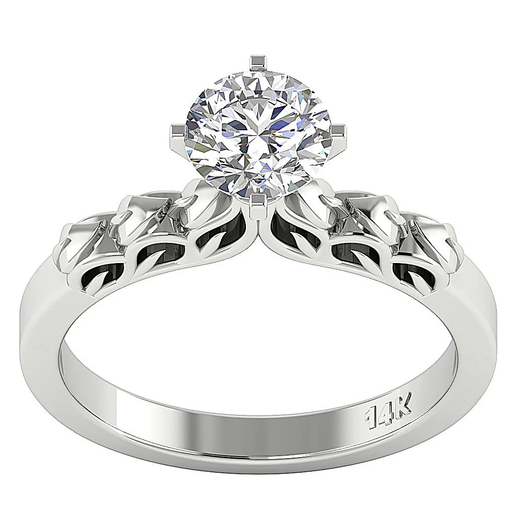 1.10 Ct Natural Diamond Solitaire Engagement Ring | 14k/18k Solid Gold | 4-Prong Set | G I1/SI1 - Image 4