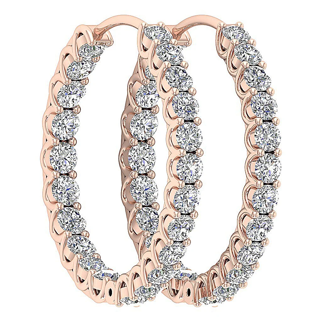 The Amir Elegant Round Brilliant Cut Diamond Inside Outside Earring For Women - Image 3
