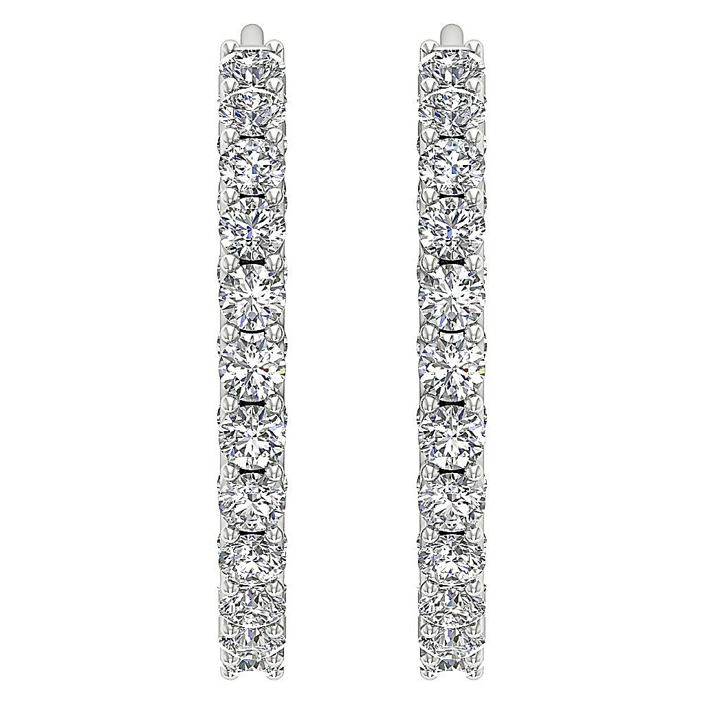 The Amir Elegant Round Brilliant Cut Diamond Inside Outside Earring For Women - Image 4