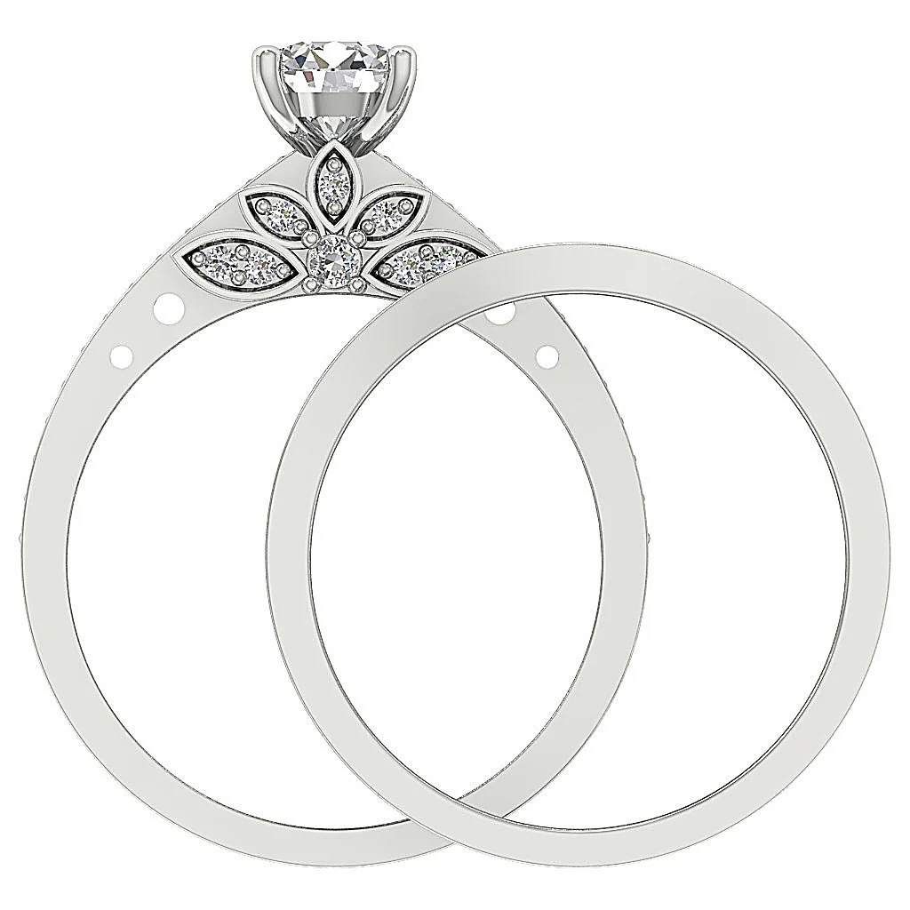 The Amir Rose Gold Genuine Diamond Bridal Anniversary Ring Set  7.20 mm - Image 5