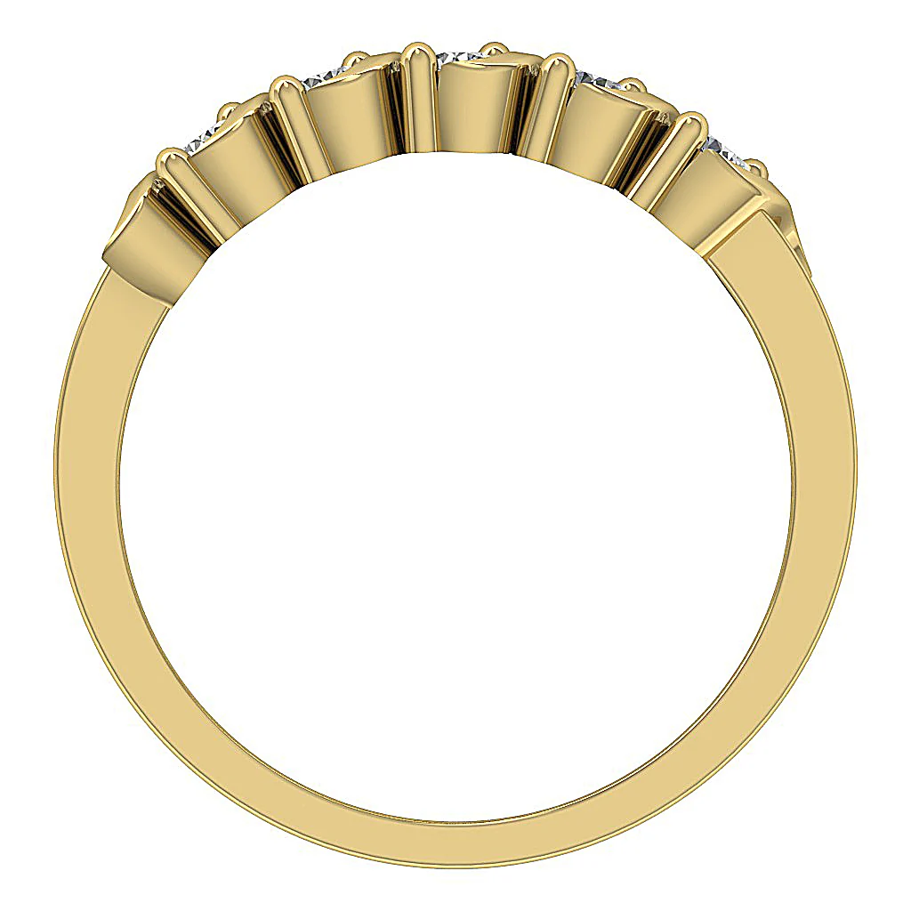 The Amiri 14K Yellow Gold Natural Diamond Five Stone Engagement Ring Prong Set - Image 6