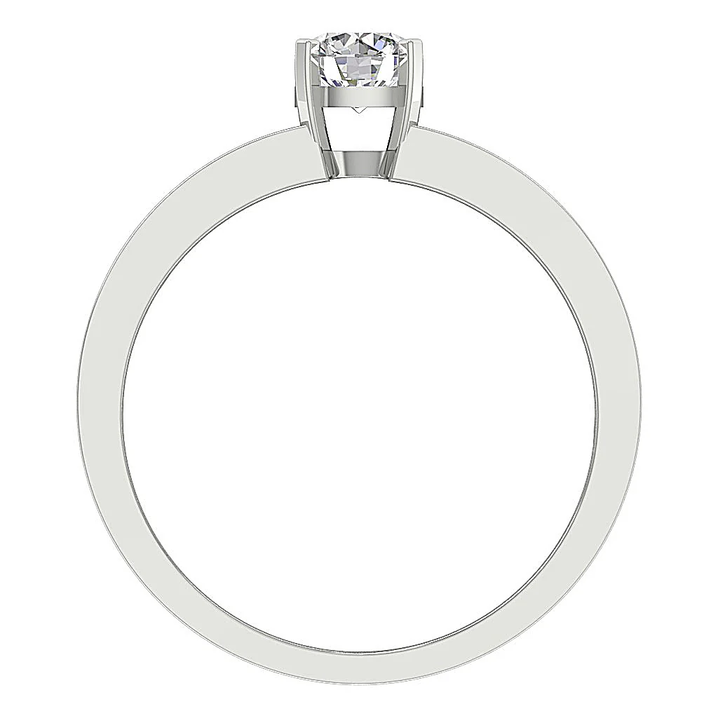 The Amos Excellent Genuine Round Cut Diamond Solitaire Wedding Ring 14k White Gold - Image 5