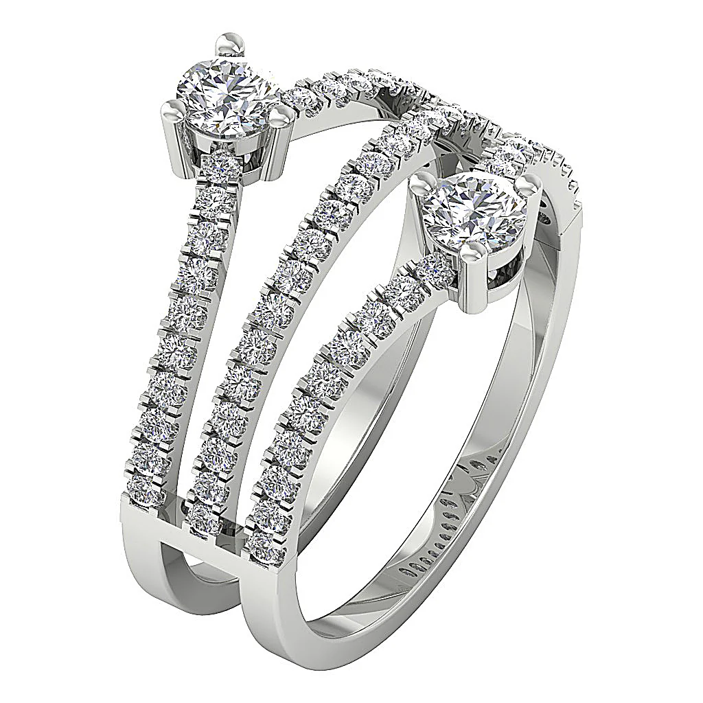 The Ander Elegant Forever Us Two Stone Round Diamond Solitaire Engagement Ring For Her - Image 2