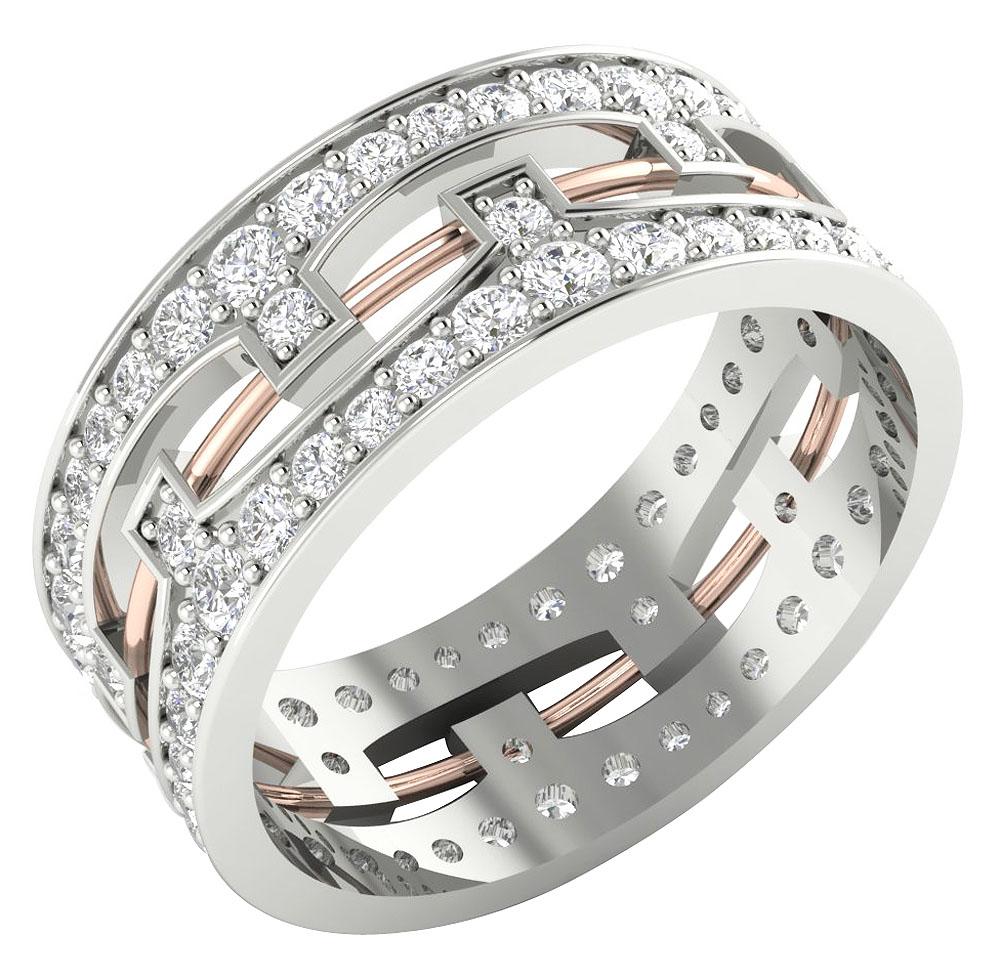 The Anderson Excellent Eternity Anniversary Ring 14K Gold Natural Diamond Prong Set