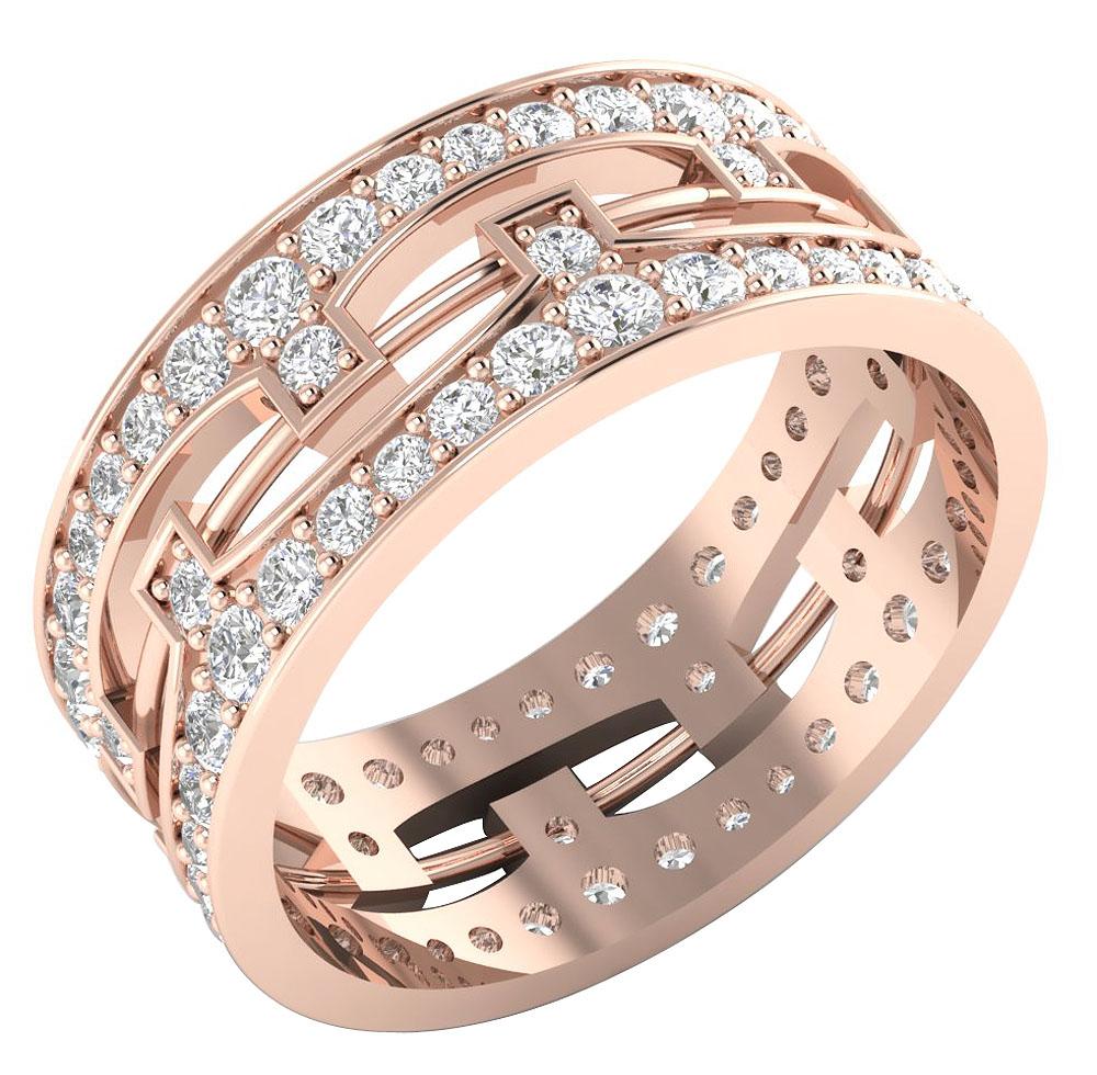 The Anderson Excellent Eternity Anniversary Ring 14K Gold Natural Diamond Prong Set - Image 2