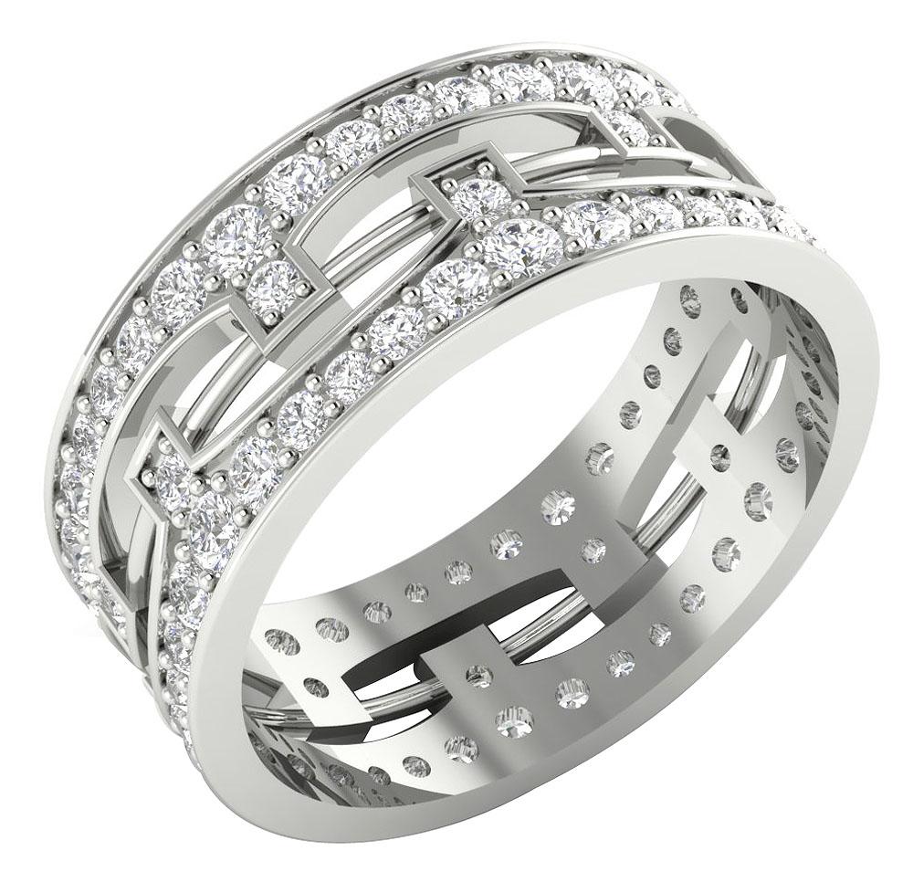 The Anderson Excellent Eternity Anniversary Ring 14K Gold Natural Diamond Prong Set - Image 3