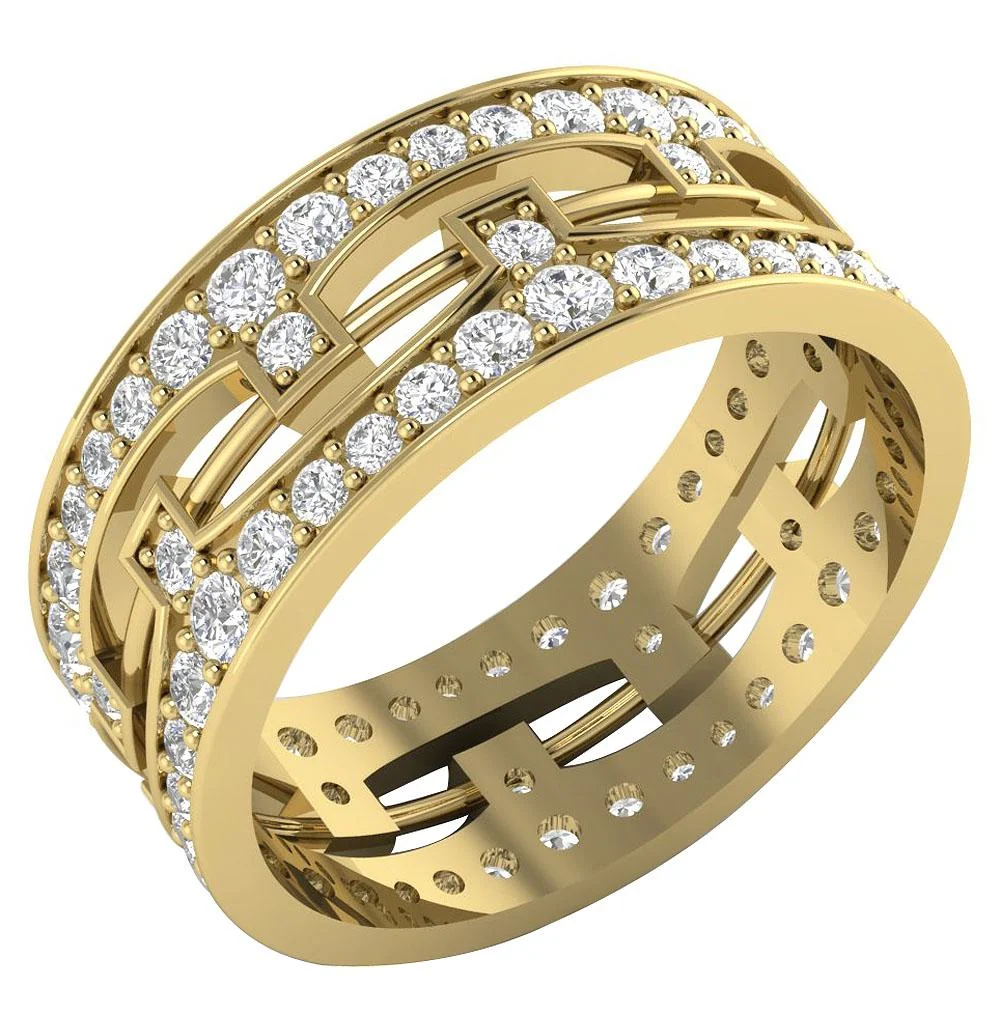The Anderson Excellent Eternity Anniversary Ring 14K Gold Natural Diamond Prong Set - Image 4