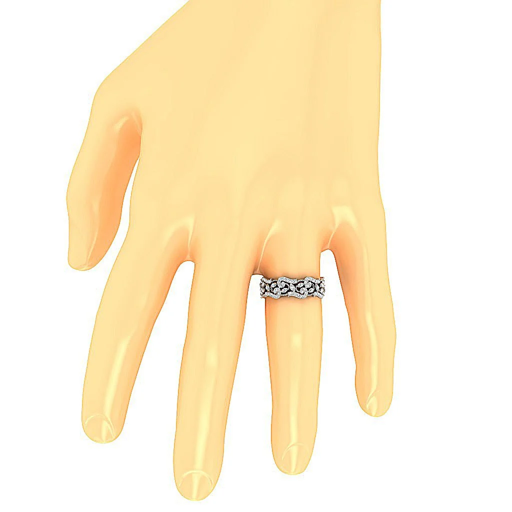 The Andre Unique Designer Round Cut Diamond Eternity Anniversary Ring For Her - Image 7