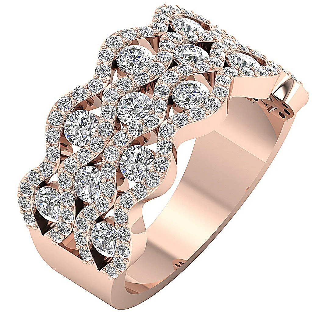 The Andres 14K Rose Gold Natural Diamond Engagement Wedding Ring Prong Set