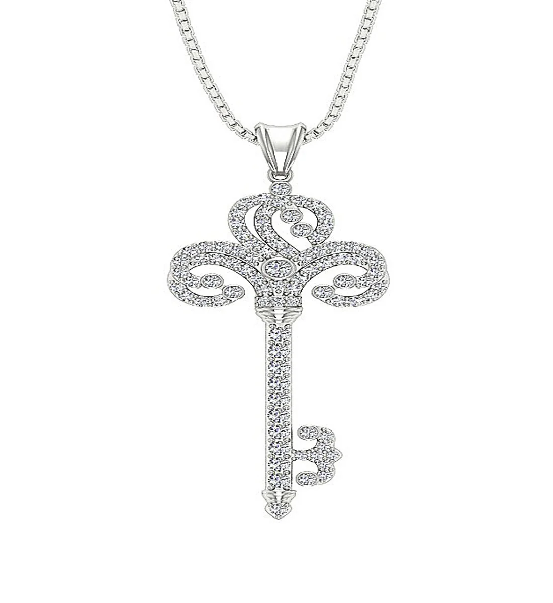 The Angel Diamond 14k Gold key Fashion Pendant
