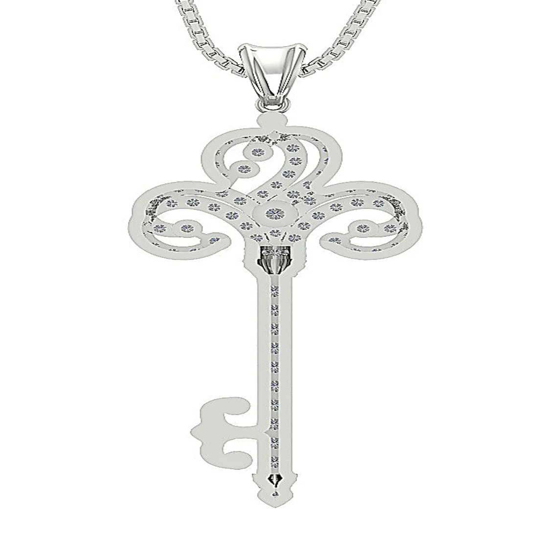 The Angel Diamond 14k Gold key Fashion Pendant - Image 2