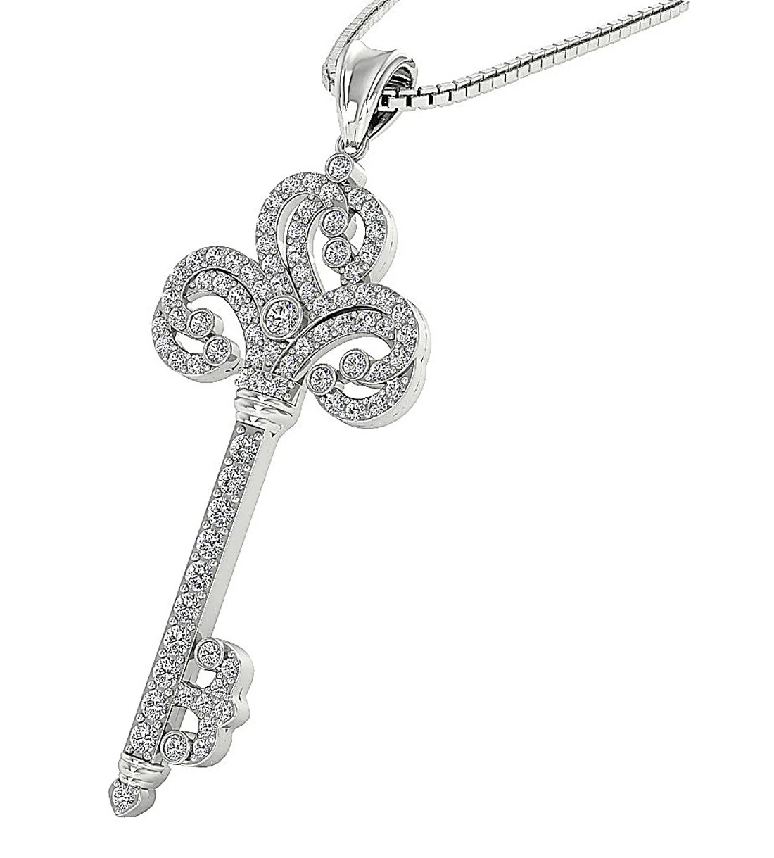 The Angel Diamond 14k Gold key Fashion Pendant - Image 4