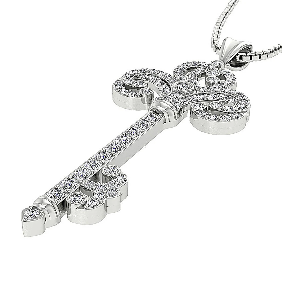 The Angel Diamond 14k Gold key Fashion Pendant - Image 7