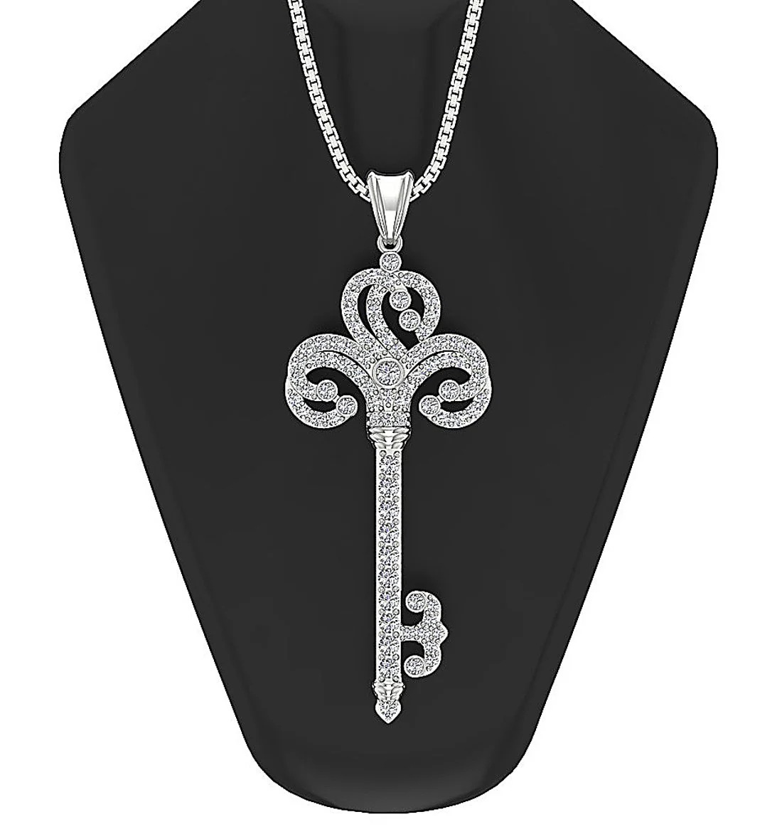 The Angel Diamond 14k Gold key Fashion Pendant - Image 8