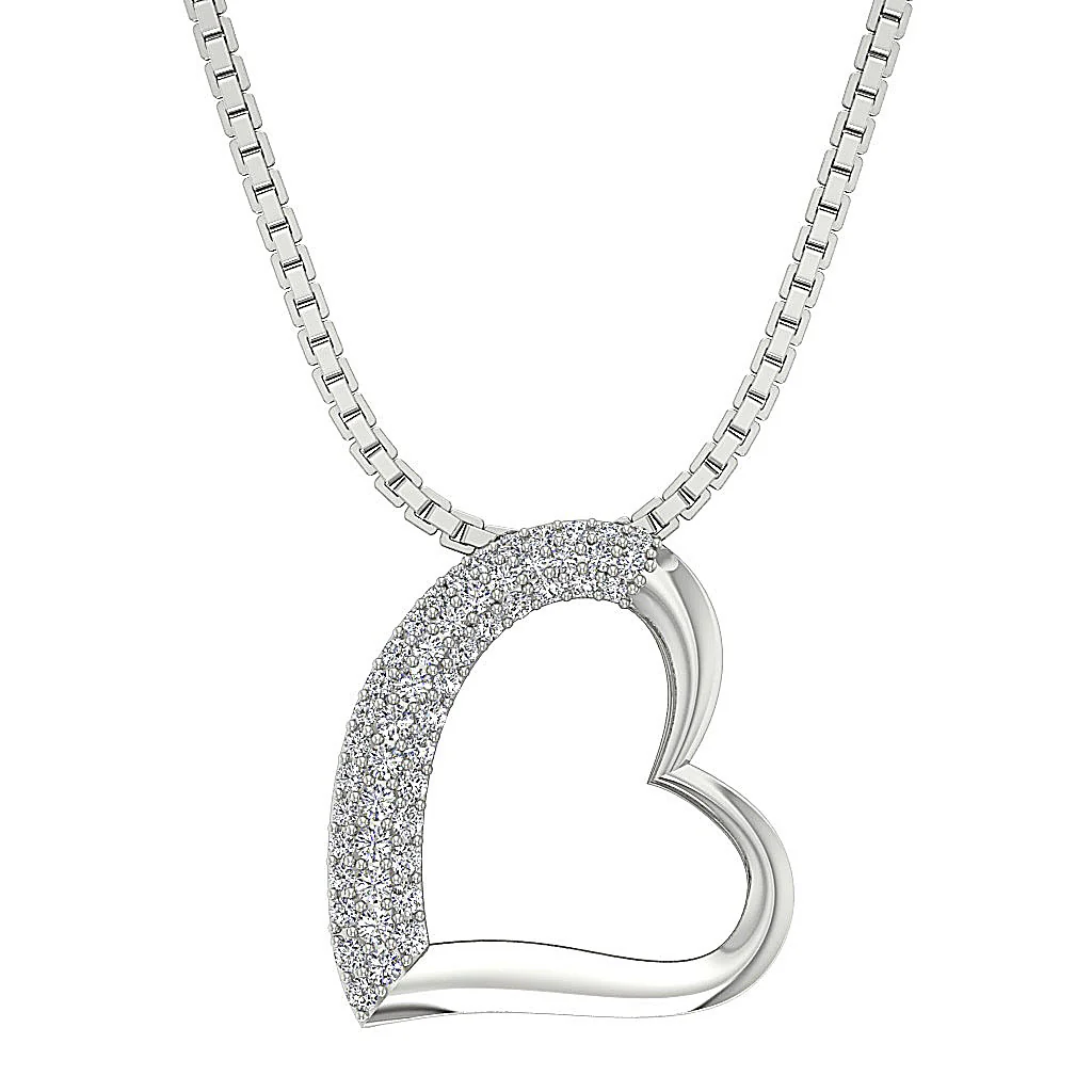 The Angelo Designer Heart Pendant White Gold Genuine Diamond Appraisal