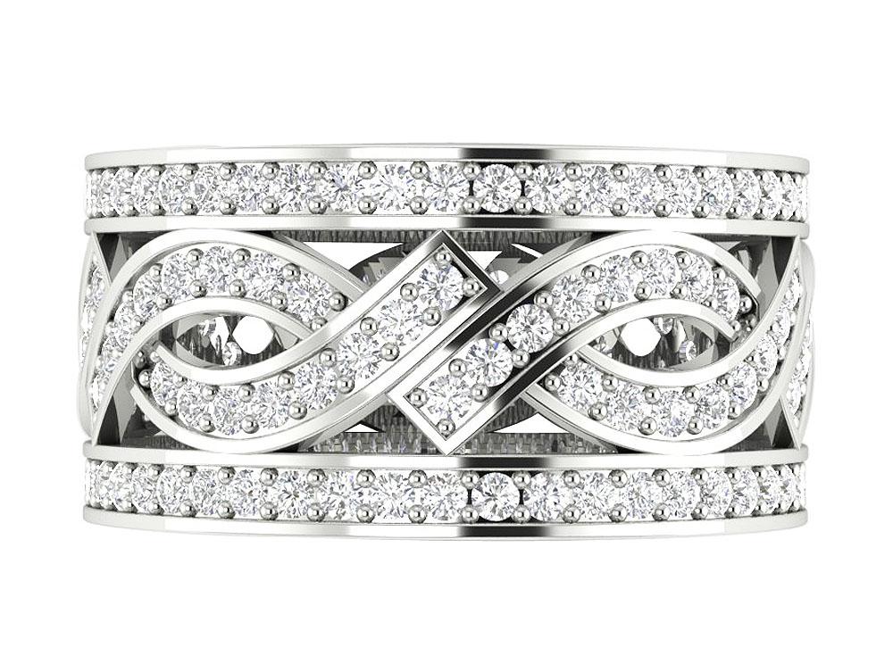 The Angelo Fancy Natural Round Diamond Eternity Wedding Ring White Gold 10.60 mm - Image 6